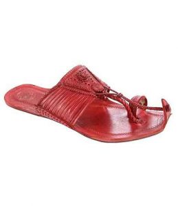 Royal Look Cherry Red Fourteen Laces Designer’S Kolhapuri Chappal