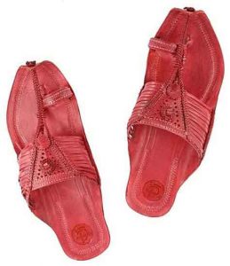 Royal Look Cherry Red Fourteen Laces Designer’S Kolhapuri Chappal