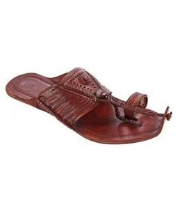 Royal Look Red Brown Fourteen Laces Designer’S Kolhapuri Chappal