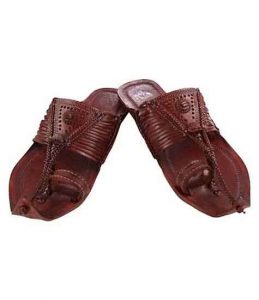 Royal Look Red Brown Fourteen Laces Designer’S Kolhapuri Chappal