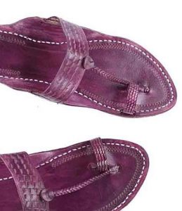 Antiqua Design Purple Pointed Kolhapuri Gents Chappal