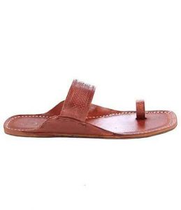 Antiqua Design Rubin Red Triangular Belt Gents Kolhapuri Chappal