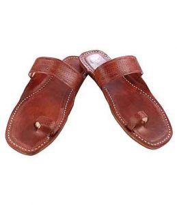 Antiqua Design Rubin Red Triangular Belt Gents Kolhapuri Chappal