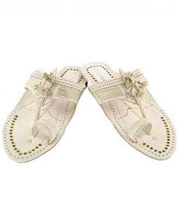 Beautiful Designer’S Fine Braids Pom-Pom Golden Rivets Men Kolhapuri Chappal