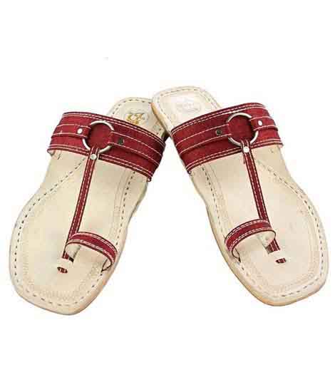 Overwhelming Denim Maroon Silver Ring Men Kolhapur Chappal