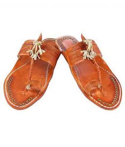 Designer’S Royal Look Tan Color Fine Braids Men Kolhapuri Chappal