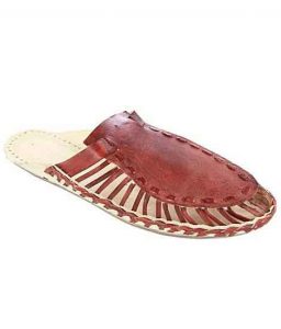 Spectacular Red Brown Upper Kolhapuri Half Shoe