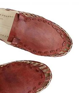 Spectacular Red Brown Upper Kolhapuri Half Shoe