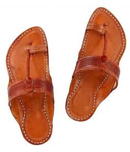 Gorgeous Tan Color Fine Braided Upper Kapshi Kolhapuri Chappal For Men