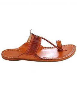 Gorgeous Tan Color Fine Braided Upper Kapshi Kolhapuri Chappal For Men