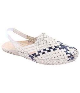 Wonderful Designer’S Black Cross Laces Mat Style Women Kolhapuri Half Shoe