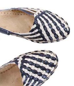 Charming Designer’S Black And Natural Mat Style Kolhapuri Half Shoe For Women