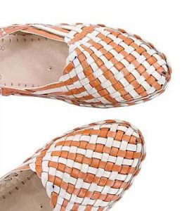 Pleasant Designer’S Tan And Natural Color Mat Style Kolhapuri Half Shoe For Women