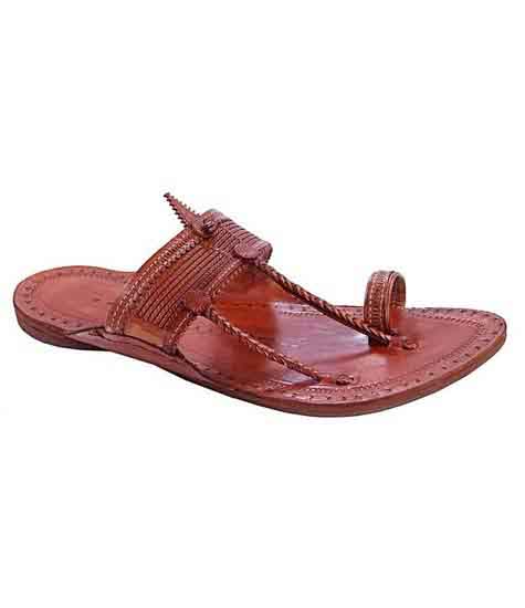 Awesome Look Tan Color Straight Upper Kapshi Chappal For Women