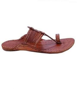 Beautiful Tan Color Triangular Belt Kapshi Kolhapuri Chappal For Women