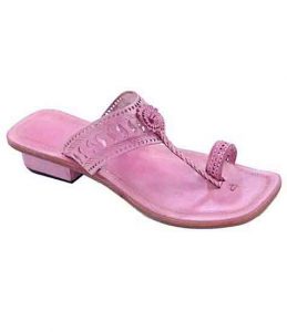 Handsome Baby Pink High Heel S Punching Ladies Chappal