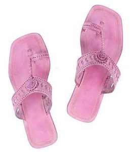 Handsome Baby Pink High Heel S Punching Ladies Chappal