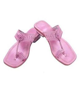 Handsome Baby Pink High Heel S Punching Ladies Chappal