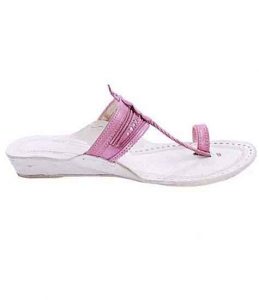 Outstanding Baby Pink Platform Heel Ladies Kolhapuri Chappal