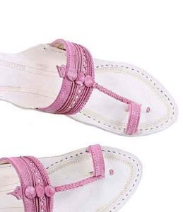 Outstanding Baby Pink Platform Heel Ladies Kolhapuri Chappal