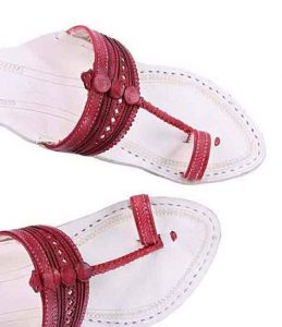 Awesome Look Cherry Red Color Platform Heel Ladies Kolhapuri Chappal