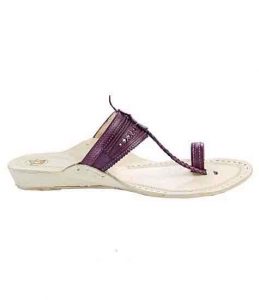 Beautiful Look Purple Platform Heel Ladies Kolhapuri Chappal