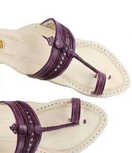 Beautiful Look Purple Platform Heel Ladies Kolhapuri Chappal