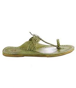 Remarkable Seaweed Four Cross Braided Flat Heel Ladies Kolhapuri Chappal