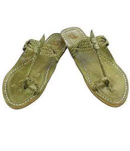 Remarkable Seaweed Four Cross Braided Flat Heel Ladies Kolhapuri Chappal