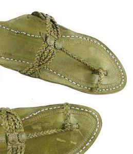 Remarkable Seaweed Four Cross Braided Flat Heel Ladies Kolhapuri Chappal