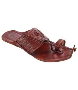 Royal Look Red Brown Fourteen Laces Designer’S Kolhapuri Chappal