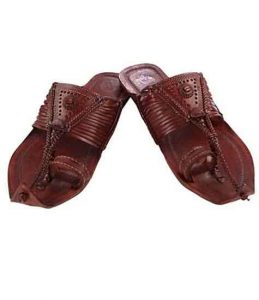 Royal Look Red Brown Fourteen Laces Designer’S Kolhapuri Chappal