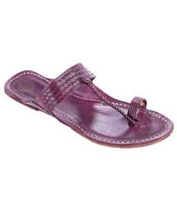 Calm Look Purple Embossing Design Ladies Chappal