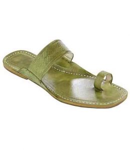 Breathtaking Seaweed Embossed Straight Belt Kolhapuri Chappal For Women