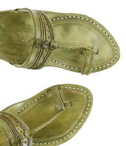 Attractive Seaweed Fine Braids And Punching Platform Heel Ladies Kolhapuri Chappal