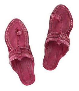 Pleasing Rubin Fine Braids And Punching Platform Heel Ladies Kolhapuri Chappal