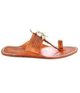 Designer’S Royal Look Tan Color Fine Braids Flat Heel Ladies Kolhapuri Chappal