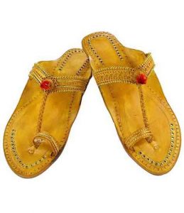 Awesome Yellow Designers Golden Rivets Ladies Chappal