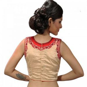 Gold Dupion Silk Stitched Readymade Blouse