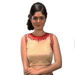 Gold Dupion Silk Stitched Readymade Blouse