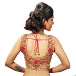 Gold Shimmer Silk Stitched Readymade Blouse