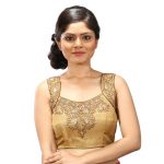 Gold Shimmer Silk Stitched Readymade Blouse