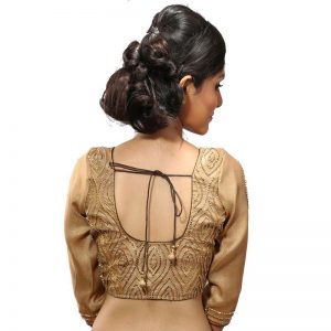 Gold Shimmer Stitched Readymade Blouse