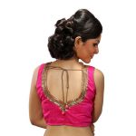 Pink Dupion Silk Stitched Readymade Blouse