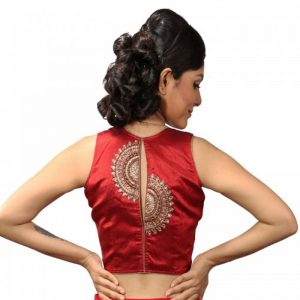 Maroon Dupion Silk Stitched Readymade Blouse