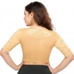 Gold Cotton Lycra Plain Stitched Blouse