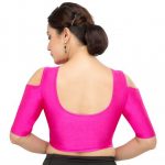 Pink Nylon Plain Stitched Blouse