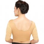 Gold Cotton Lycra Plain Stitched Blouse