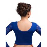 Royal Blue Cotton Lycra Plain Stitched Blouse