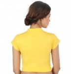 Yellow Colour Cotton Lycra Plain Stitched Blouse